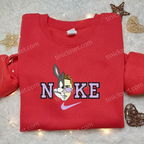 QR code: Bunny x Bad Bunny x Nike Cartoon Embroidered Shirt, Looney Tunes Embroidered Shirt, Custom Nike Embroidered Shirt