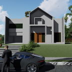 QR code: Desain Eksterior Rumah Modern 18x18 m2