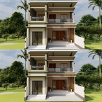 QR code: Desain Eksterior Rumah Modern 20x9 m2