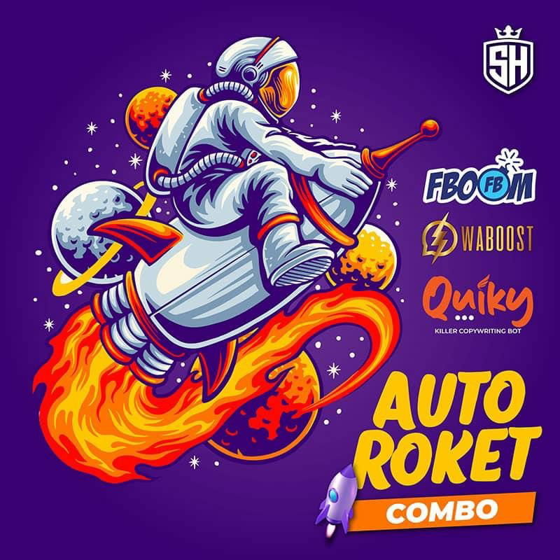 Auto Roket Combo. Killer Copywriting + FB Automasi + Whatsapp Autoreply  
