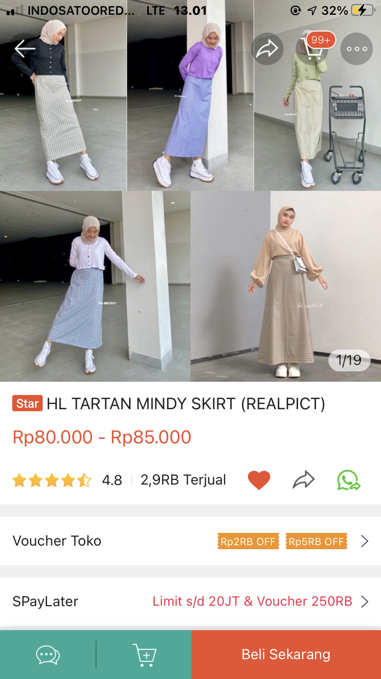 4.) skirt korean tartan