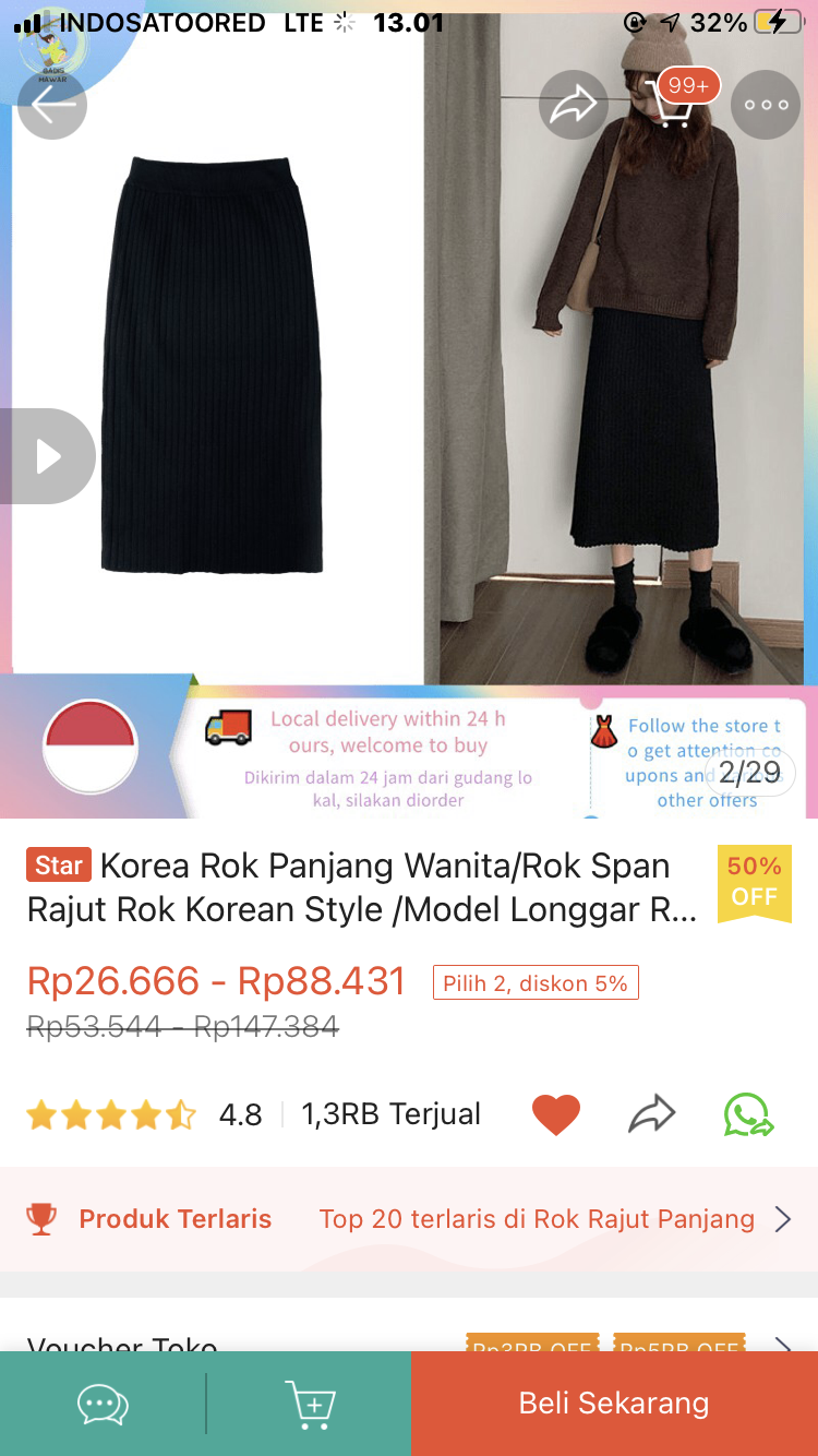 5.) skirt span rajut