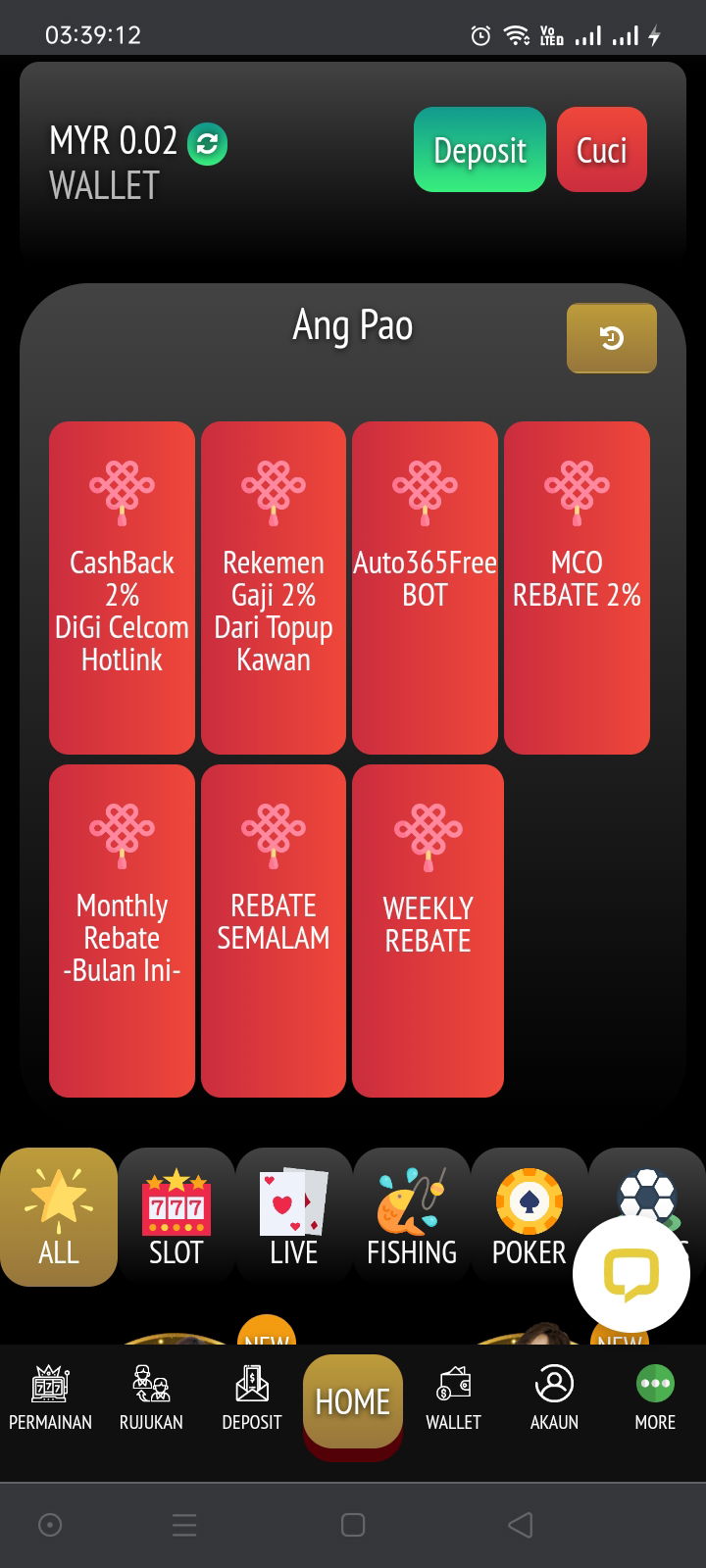 Free credit angpou 365 and new member