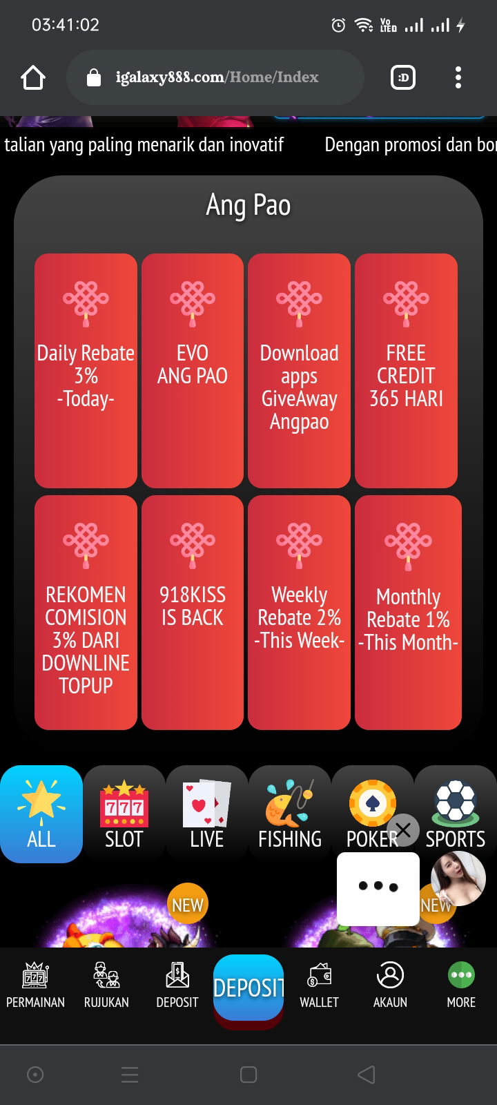 Free credit angpou and angpou new member 