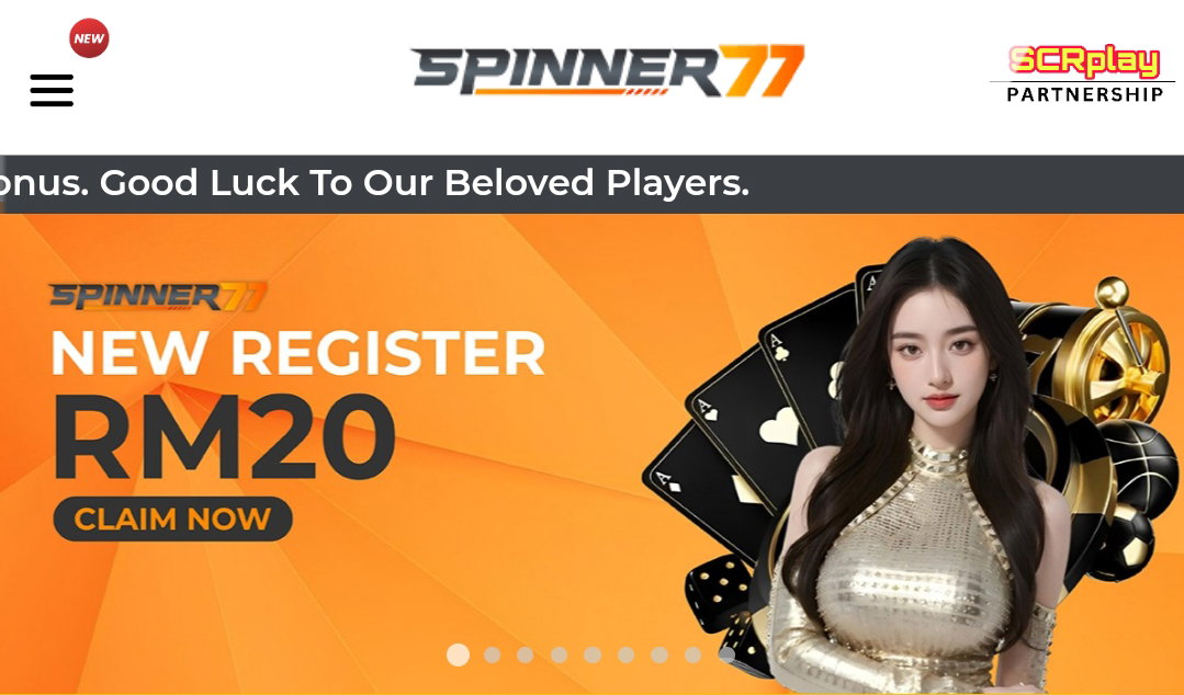 Spinner77 | New Register Free Credit RM20 | Welcome Bonus 50% | 100% Trusted
