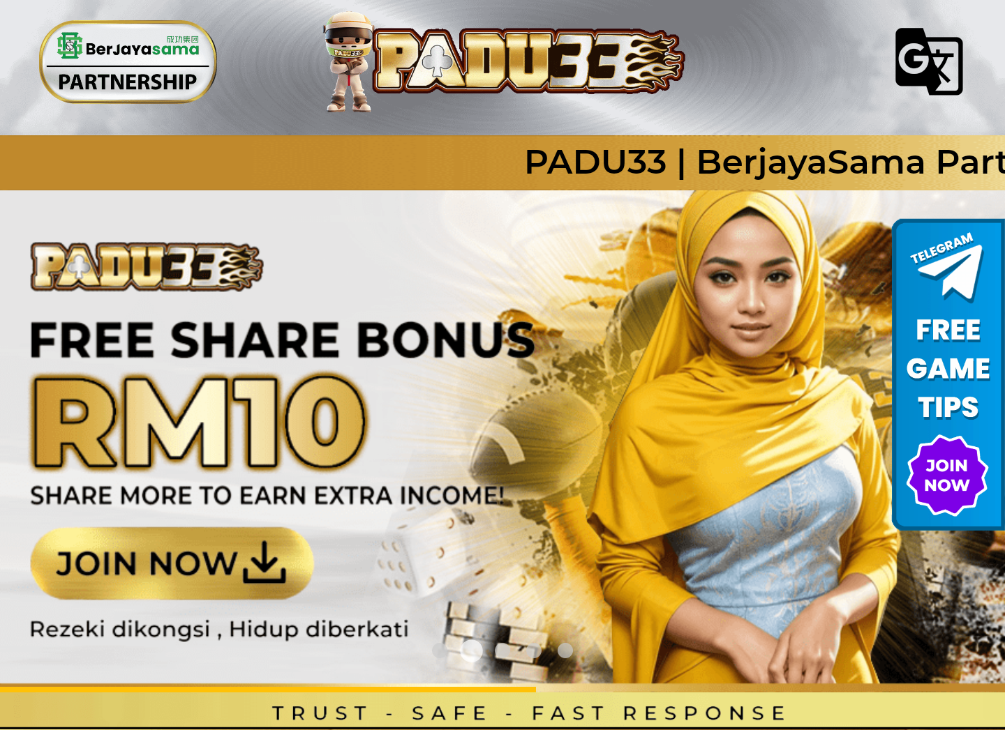 Trusted👍🏻✨PADU33✨ 🔥Free Register Credit RM5  & 365 Free RM2🔥