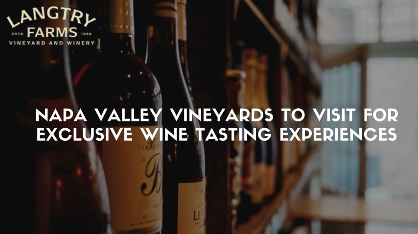 Napa Valley Vineyards to Visit for Exclusive Wine Tasting Experiences