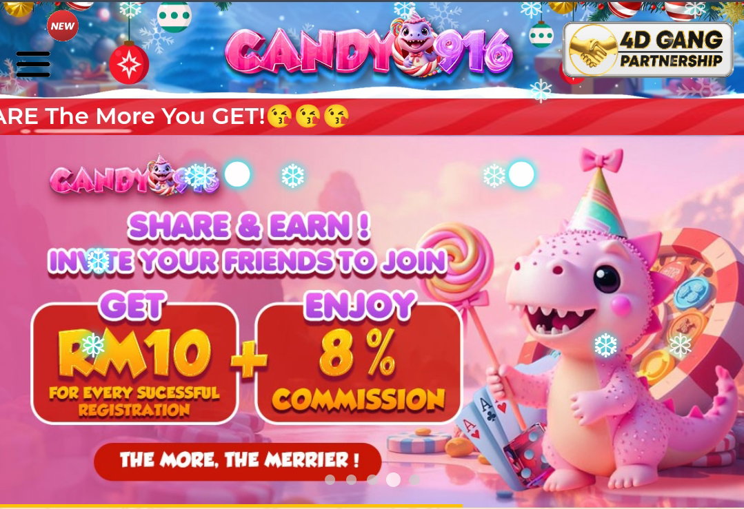 Candy916 | New Member Free Credit RM38 | 365 Day Free Credit RM18 | 100% Trusted