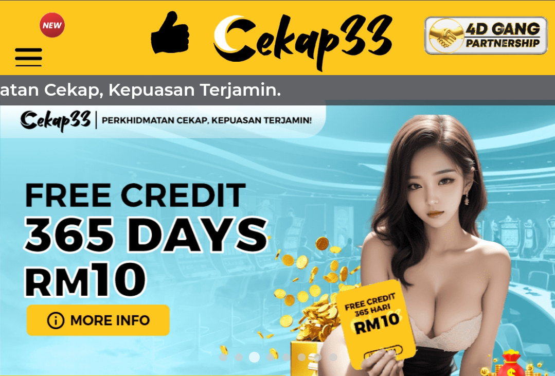 Cekap33 | New Register Free Credit RM50 | 365 Day Free Credit RM10 | Trusted