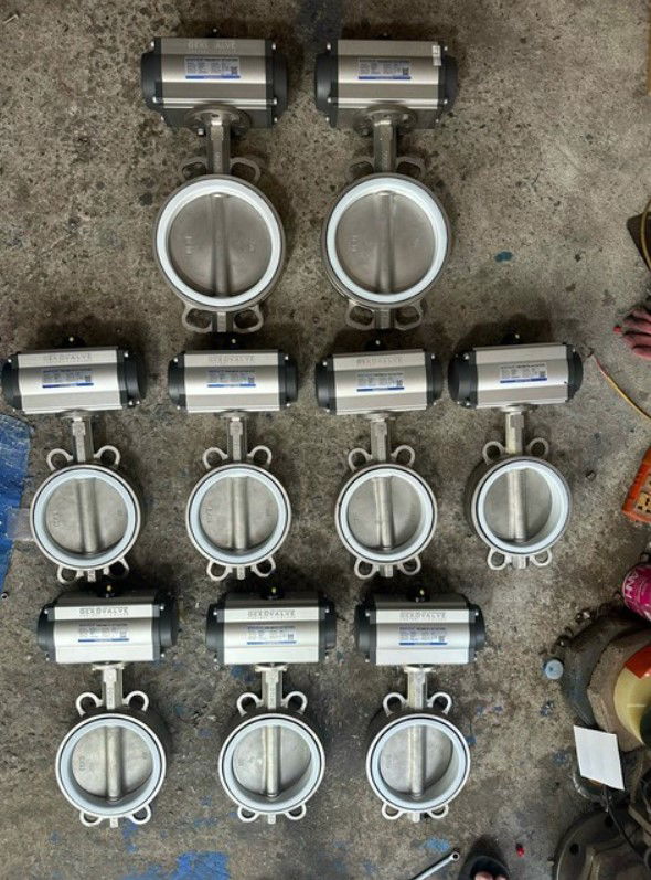 Van bướm inox điều khiển khí nén| inox 201, 304, 316| XNK HT