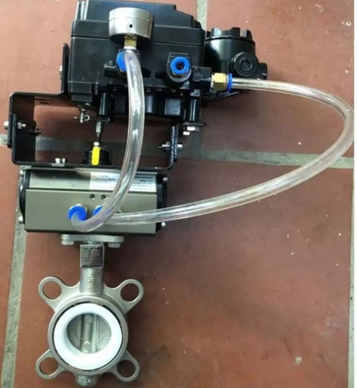 Van bướm điều khiển khí nén tuyến tính| Wafer, 2 bích| HN