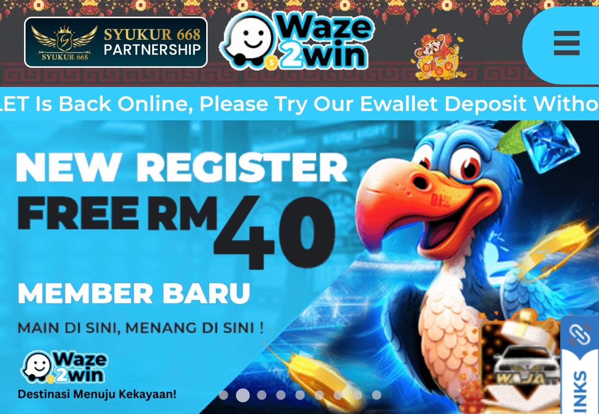 Waze2win | New Member Free Credit RM40 | 365 Day Free Credit RM10 | 100% Trusted