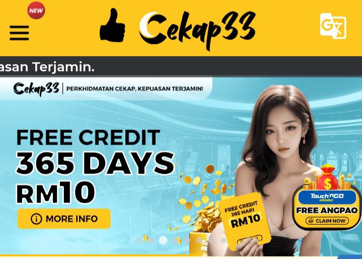 Cekap33 | New Register Free RM50 | Free Rebate Bonus | Free Credit 365 | Malaysia Trusted Company
