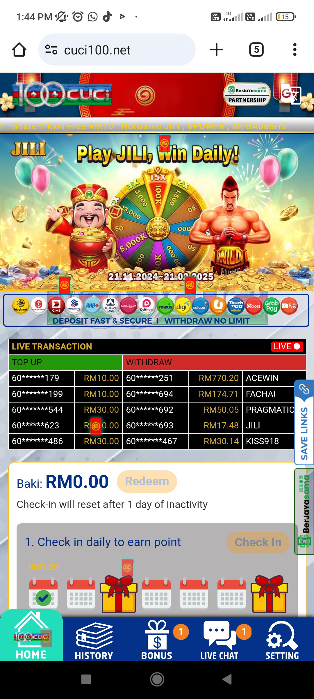100Cuci | Free Credit Casino&#xA0;| Malaysia Trusted Top Casino | 
