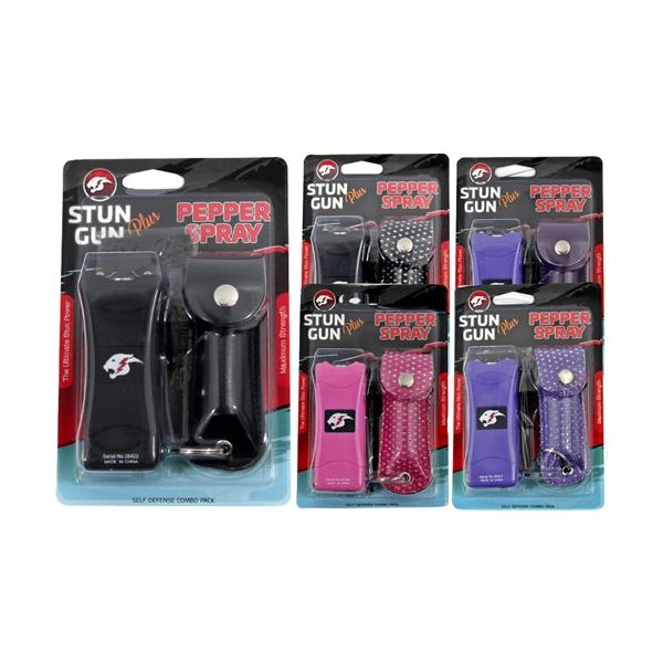 Cheetah Stun Gun LED Flash Light Plus Pepper Spray