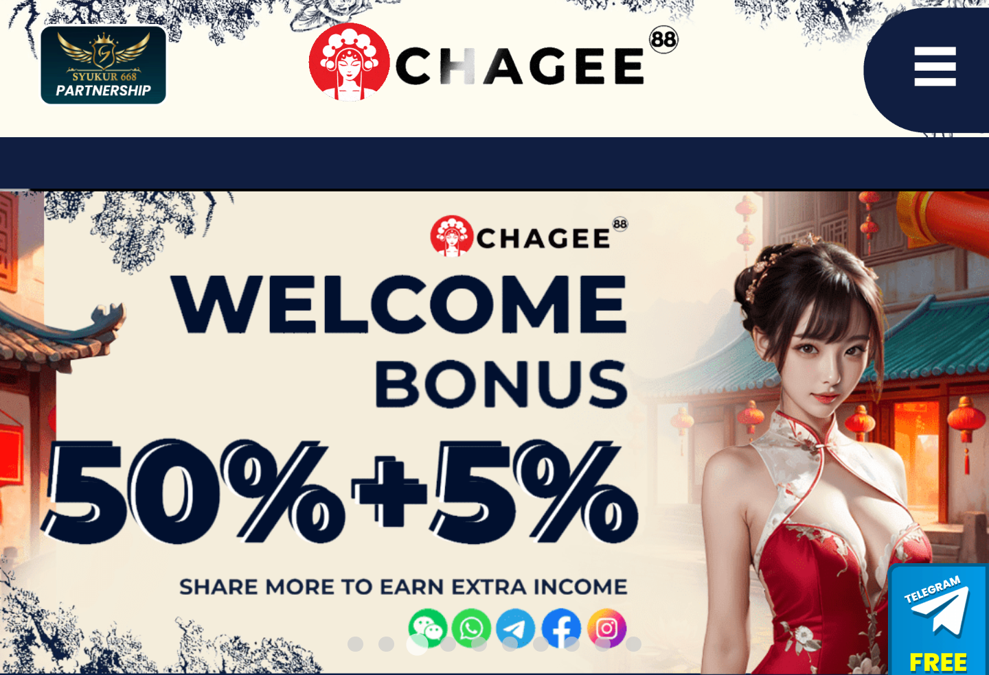 Trusted👍🏻✨CHAGEE88✨ 🔥Free Register Credit RM40 & Welcome Bonus 50% 🔥