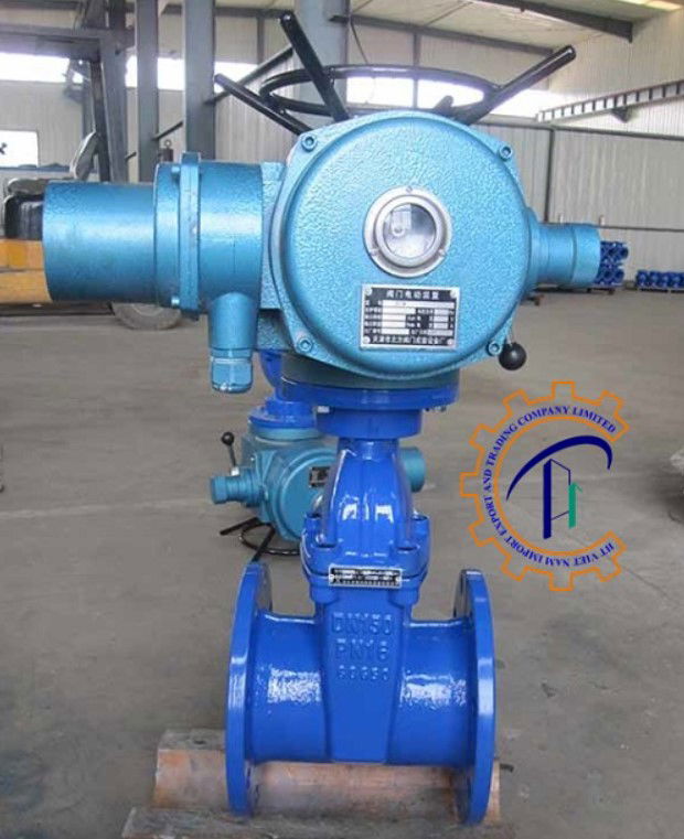Van cổng gang điều khiển điện - Van cổng điều khiển điện