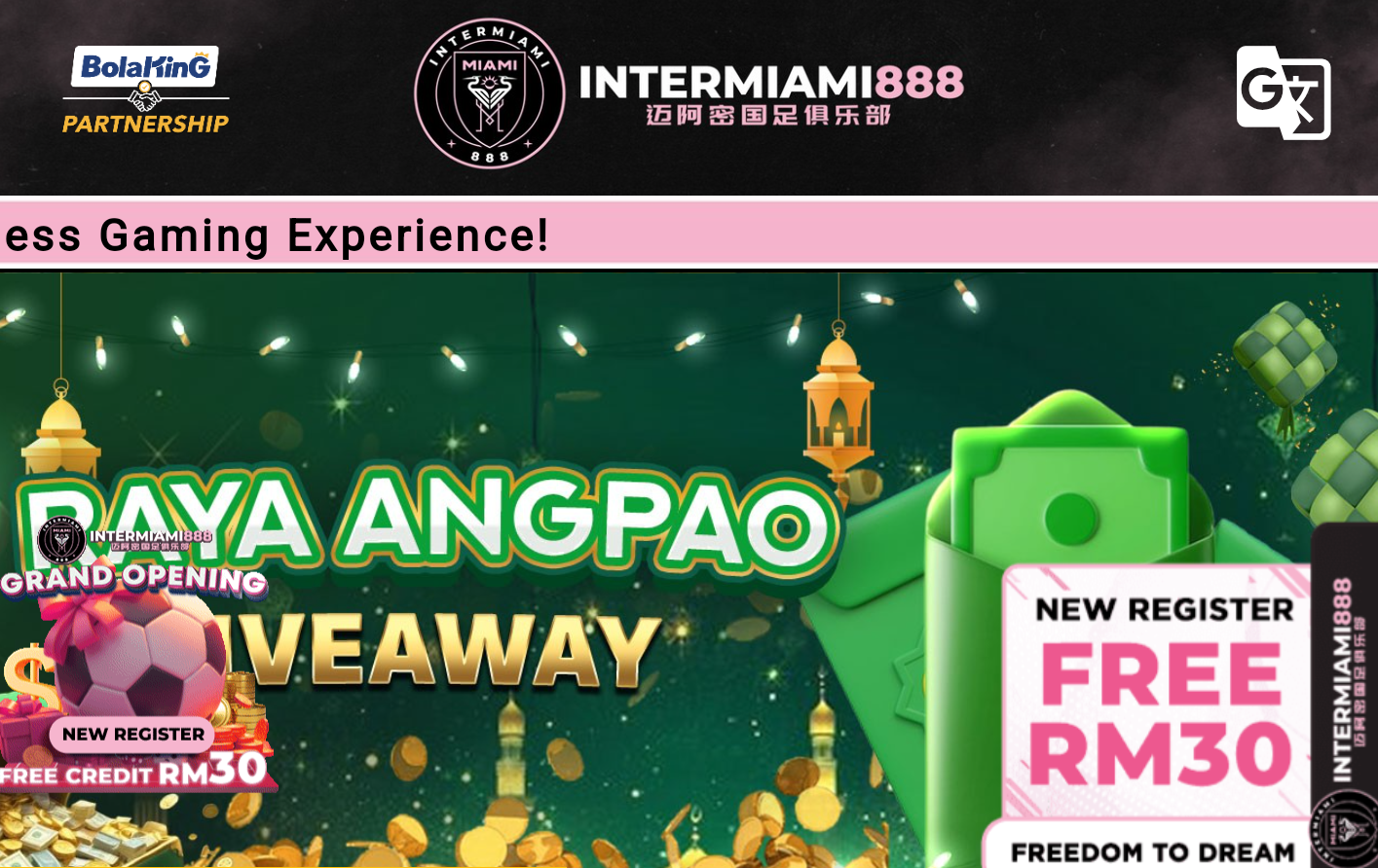 Membuka Semula⚠️✨INTERMIAMI888✨🔥Free Register RM30 & Welcome Bonus 70%🔥