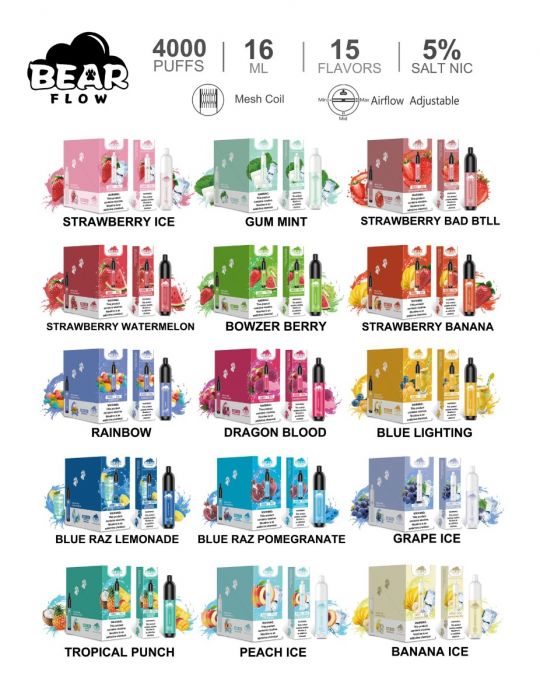 Bear Flow Disposable Vape Pen 4000 Puffs – Long-Lasting & Flavorful