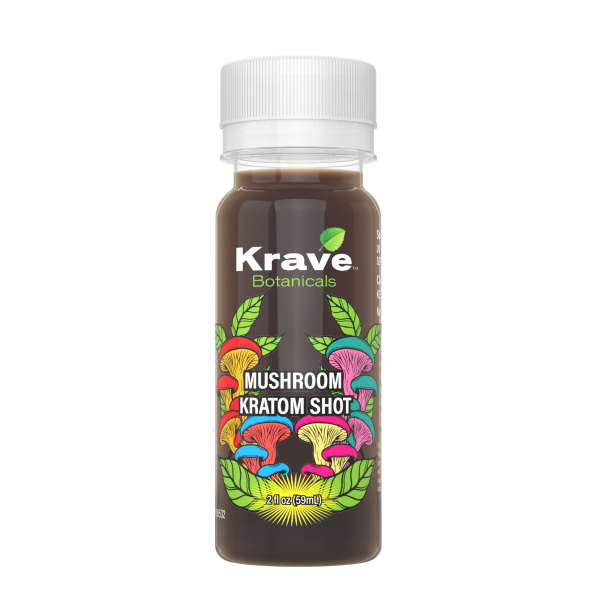 Krave Botanicals Mushroom Kratom 2oz Shots-12ct