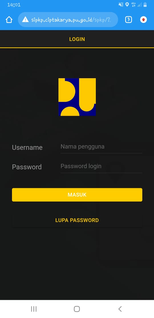 Website SI-SPKP : http://sipkp.ciptakarya.pu.go.id/spkp/?/home