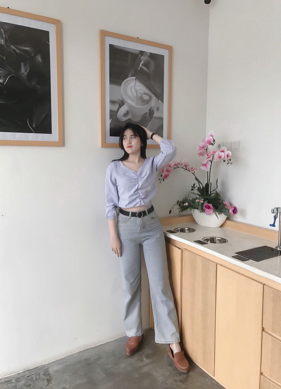 11. Highwaist jeans tebal real pict