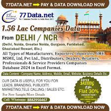 77 Data: Download the Manufacturing Companies in Delhi NCR in 2025