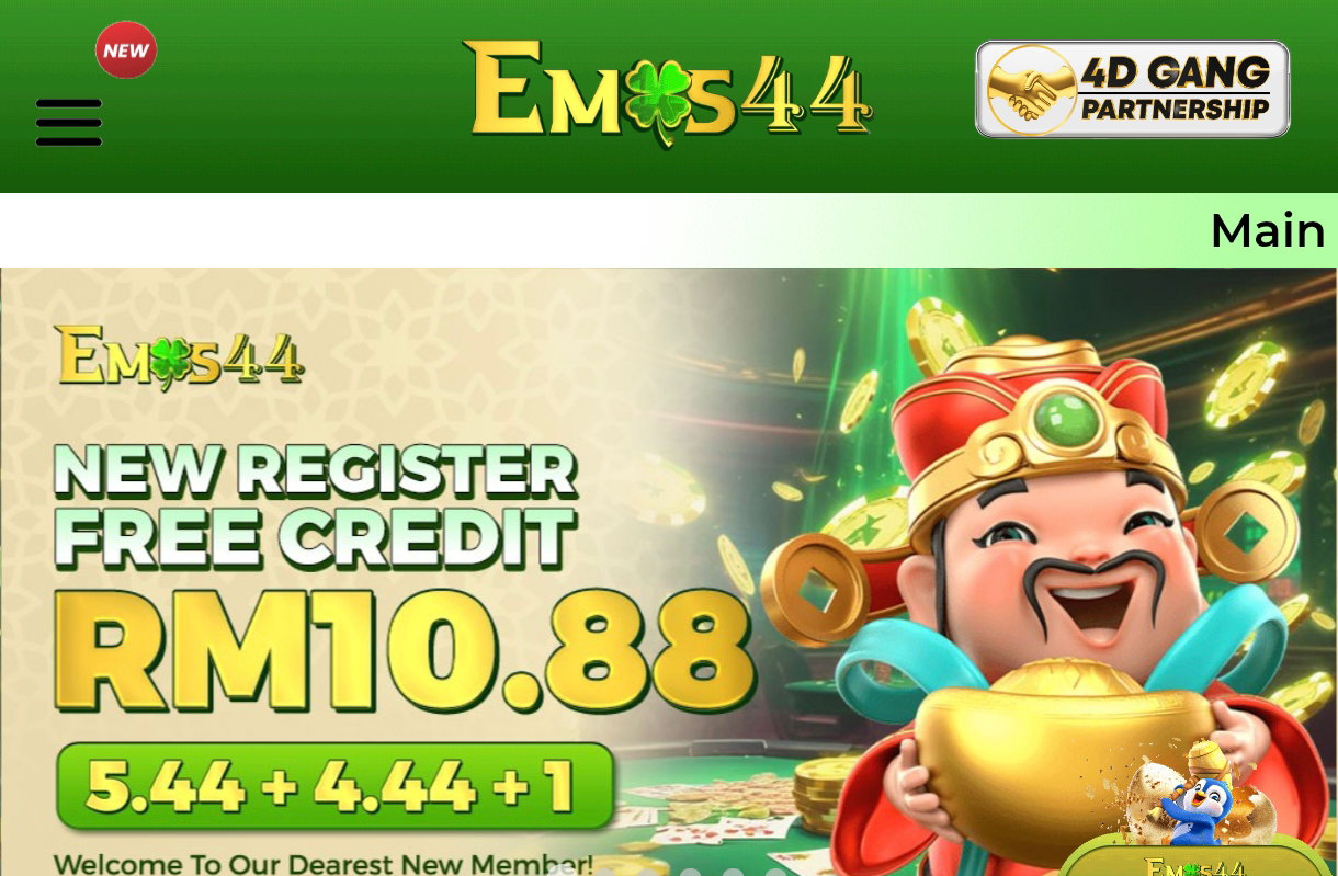 Emas44 | New Register Free Credit RM 5.44 | 365 Day Free Credit RM4.44 | 100% Trusted
