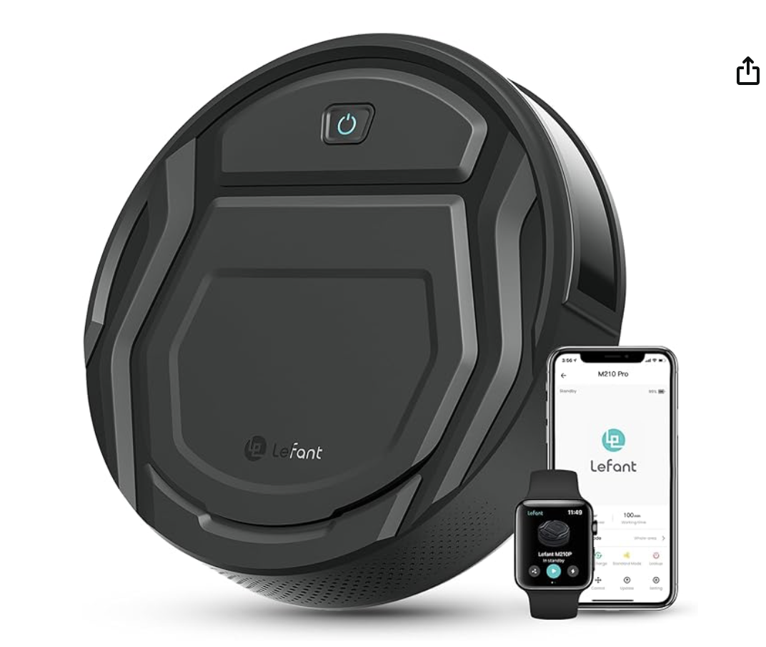 Lefant M210 Pro Robot Vacuum, Powerful Suction, Quiet, Ultra-Slim, 120 Mins Runtime - -52% $99.97