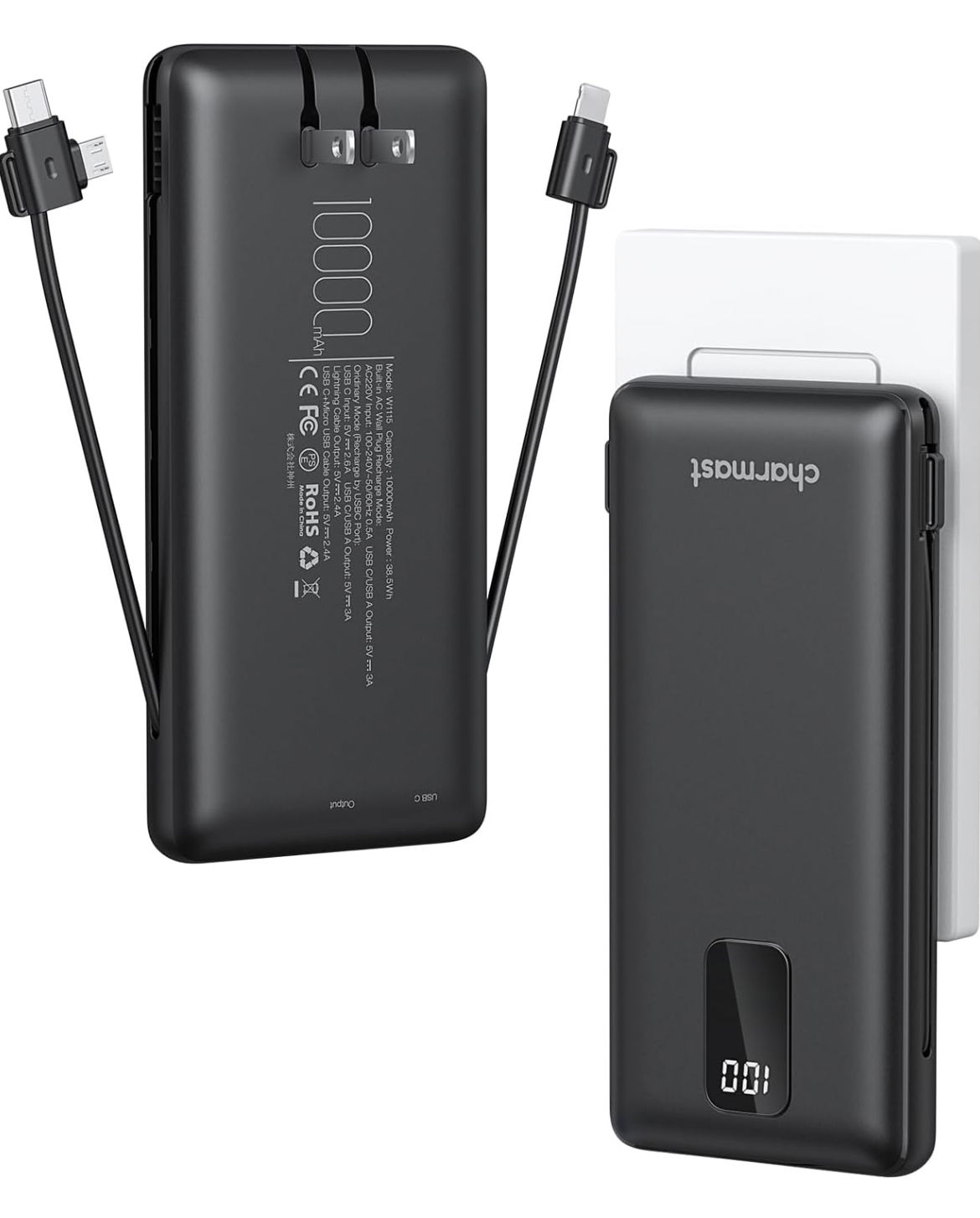 Portable charger with cables - $22.79