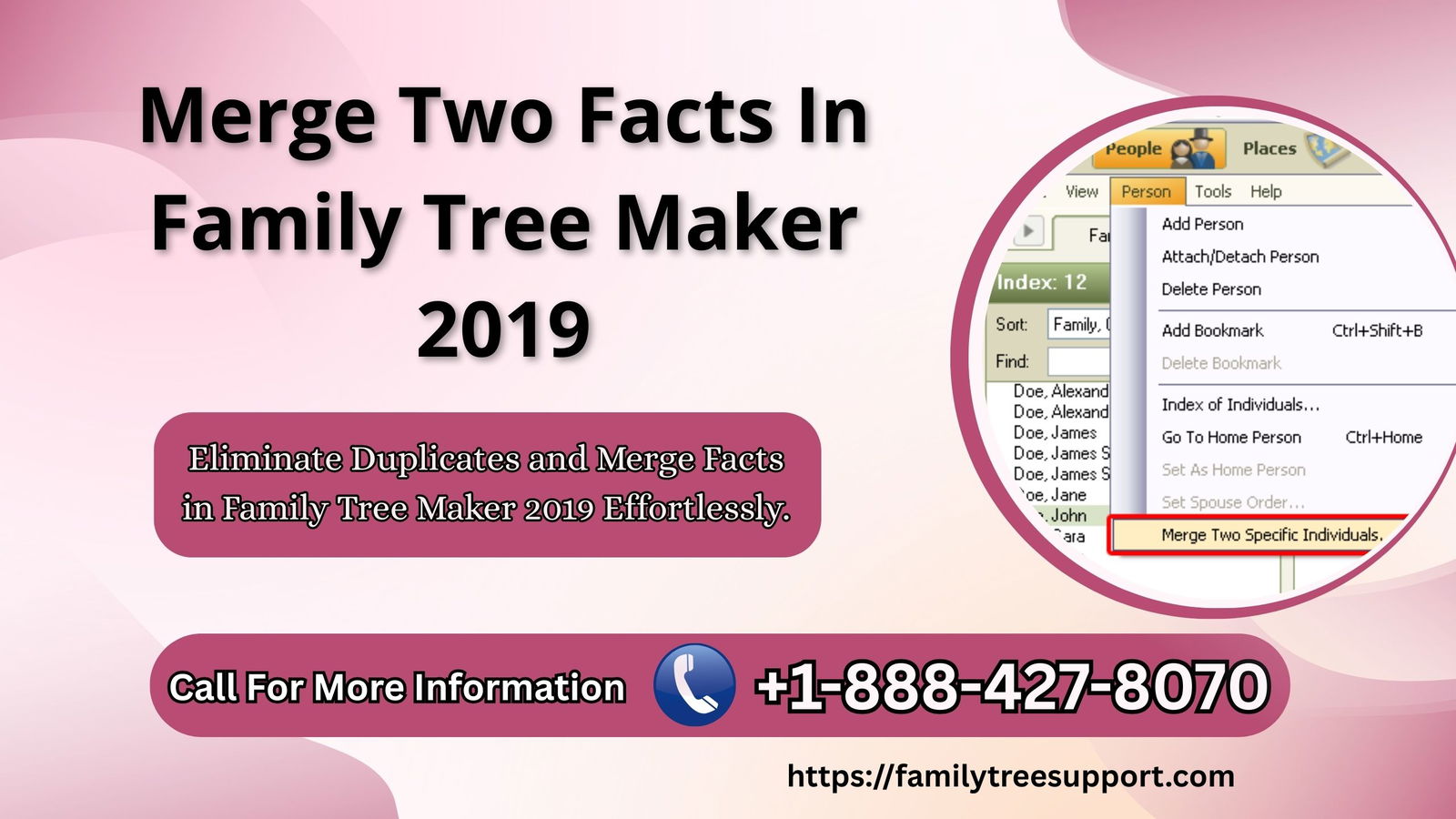 How to Merge Duplicate Facts in Family Tree Maker 2019 Software?