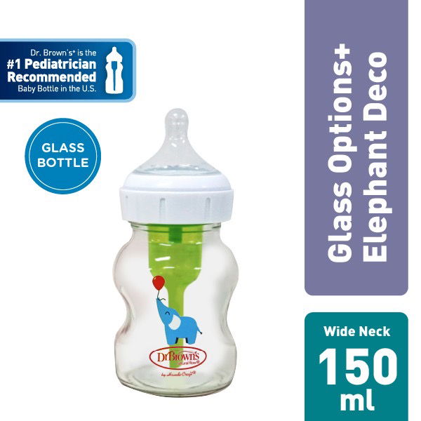 19 - Dr. Brown's 5oz Glass Wide-Neck Options+ Deco Bottle