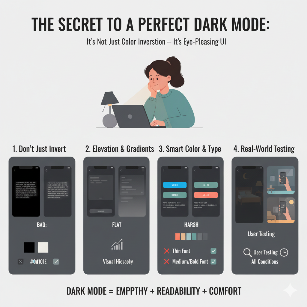 The Secret to a Perfect Dark Mode: A Designer's Guide to Eye-Pleasing UI