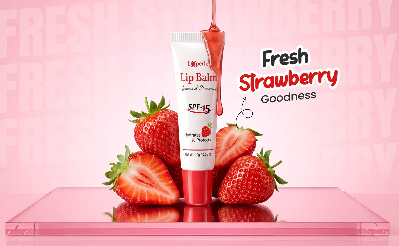 Get Naturally Pink Lips-Strawberry Lip Balm-SPF 15