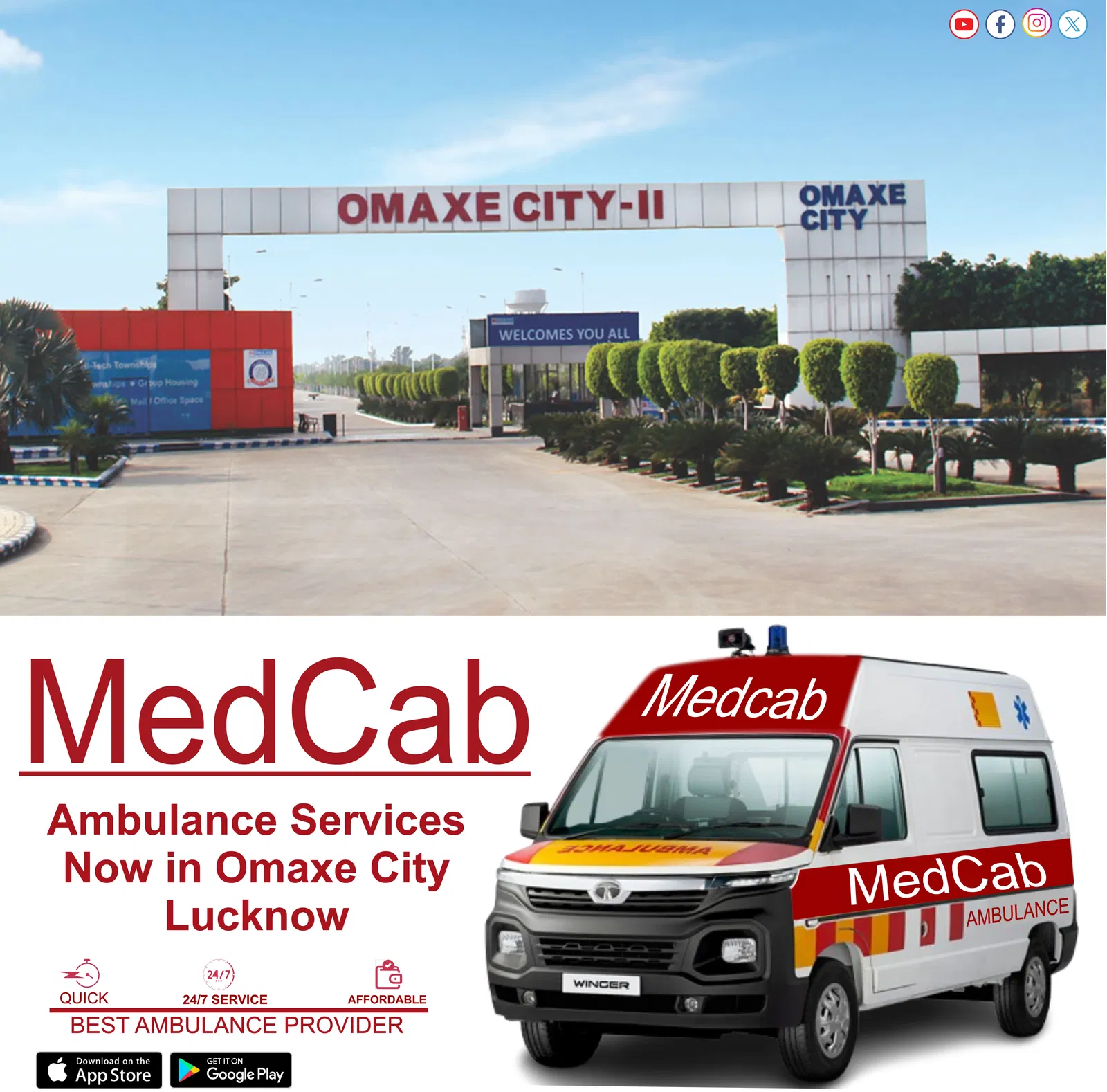Ambulance Services in Omaxe City, Lucknow