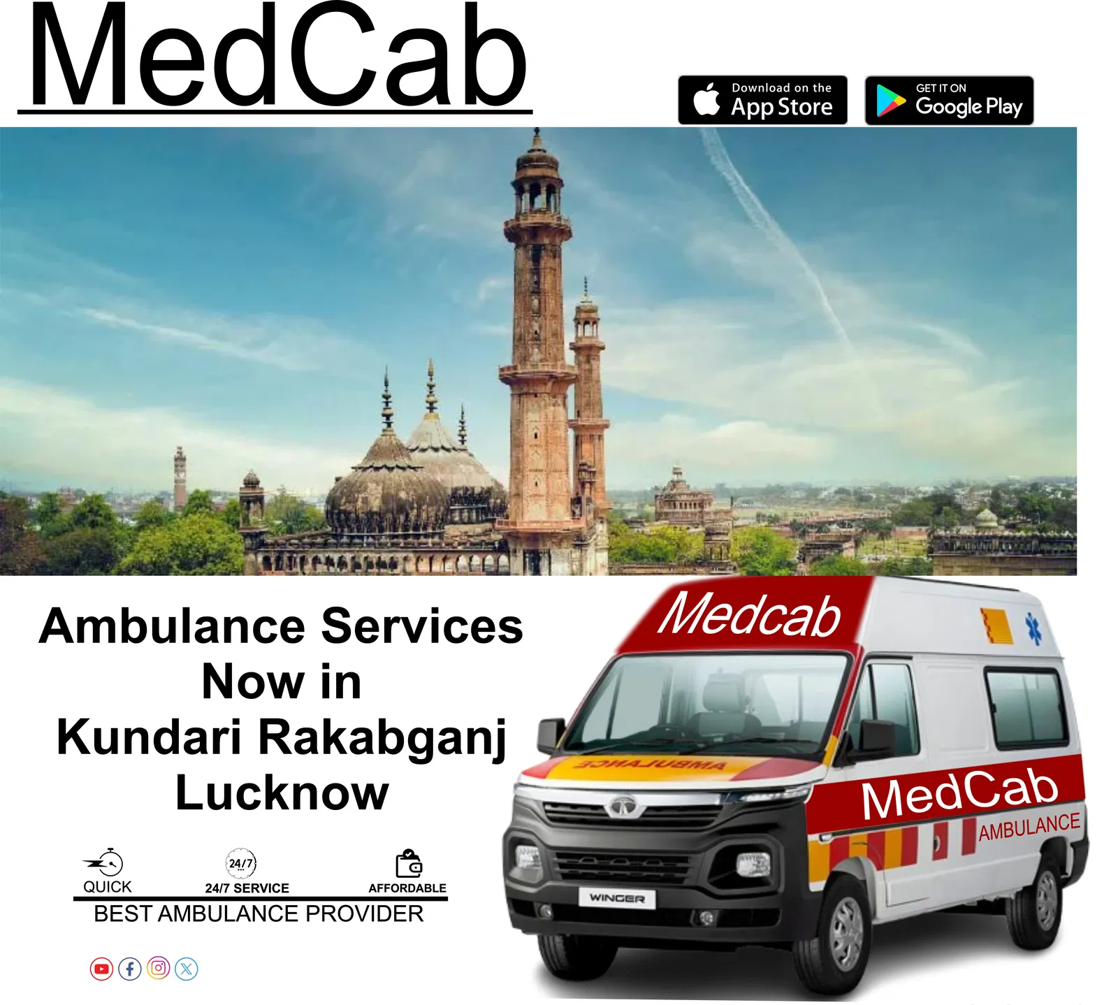 Reliable Ambulance Services in Kundari Rakabganj Lucknow – MedCab Emergency Support