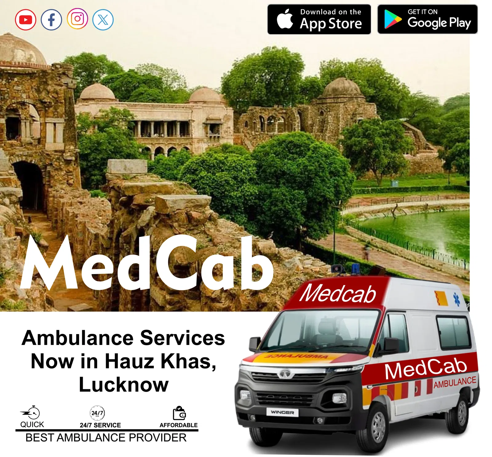 Ambulance Services in Hauz Khas, Delhi
