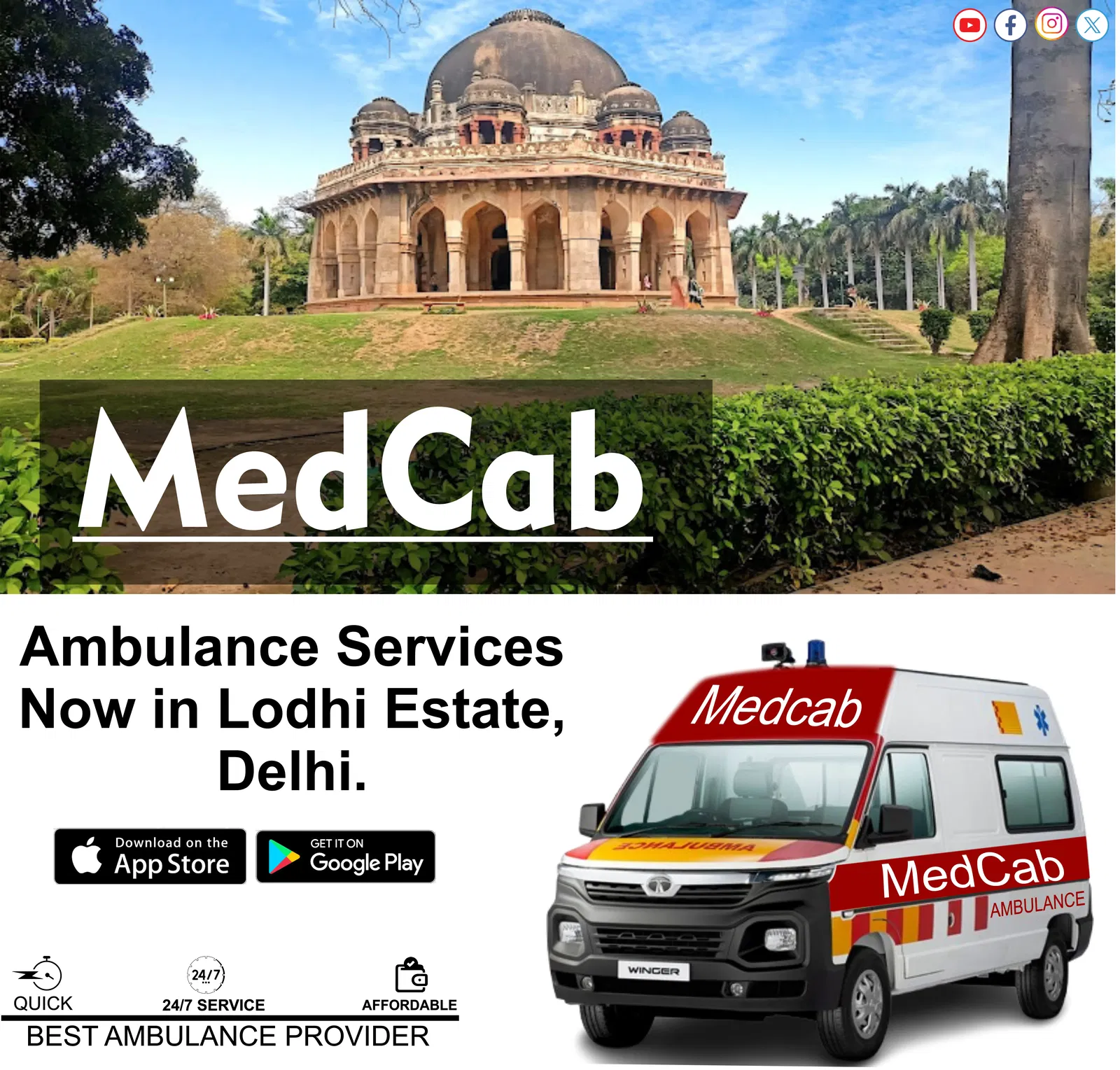 Ambulance Services in Lodhi Estate, Delhi