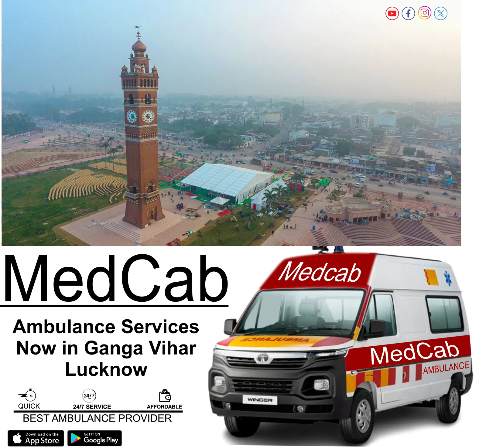  Reliable Ambulance Service in Ganga Vihar, Lucknow | Med Cab