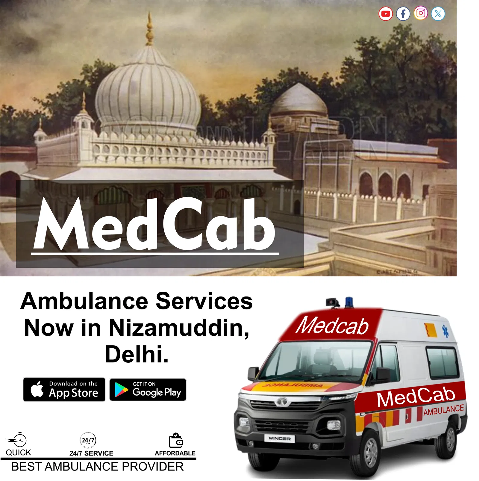 Ambulance Services in Nizamuddin, Delhi