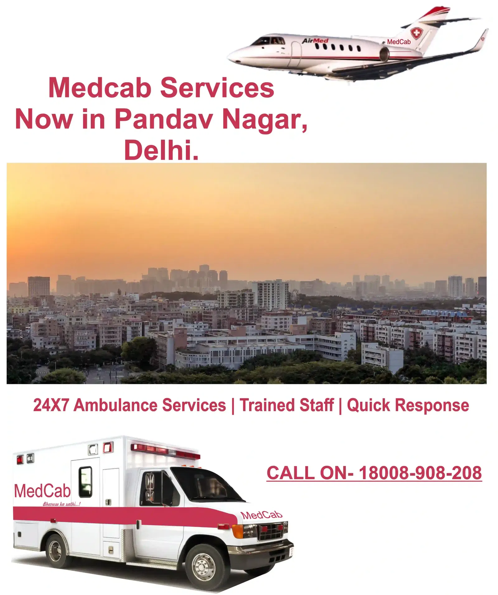 Reliable Ambulance Services in Mandawali Fazalpur Delhi by Med Cab
