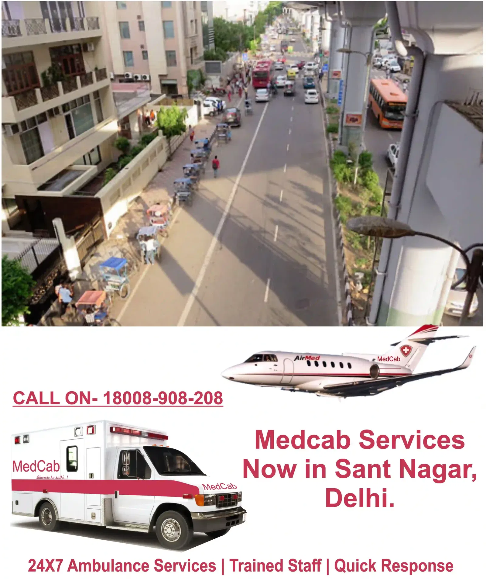 Med Cab Ambulance Service in Sant Nagar Delhi – Fast & Reliable Emergency Support