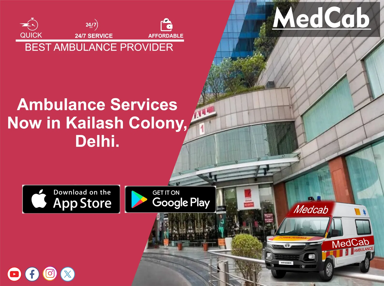 Ambulance Services in Kailash Colony, Delhi
