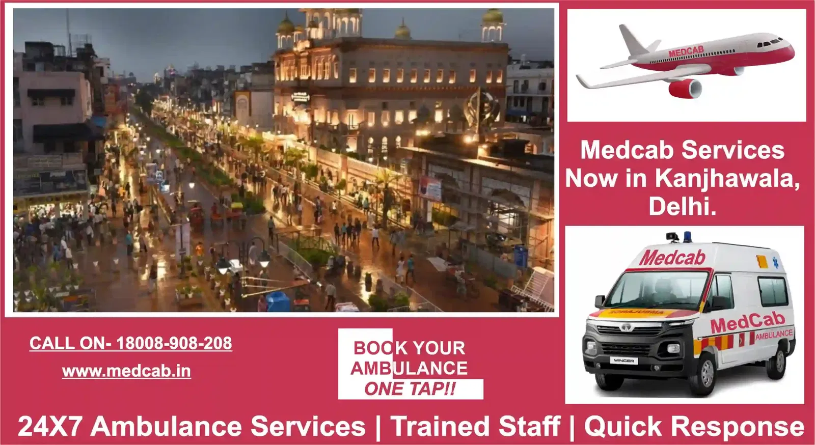 Emergency Patient Ambulance in Kanjhawala Delhi – Med Cab Support