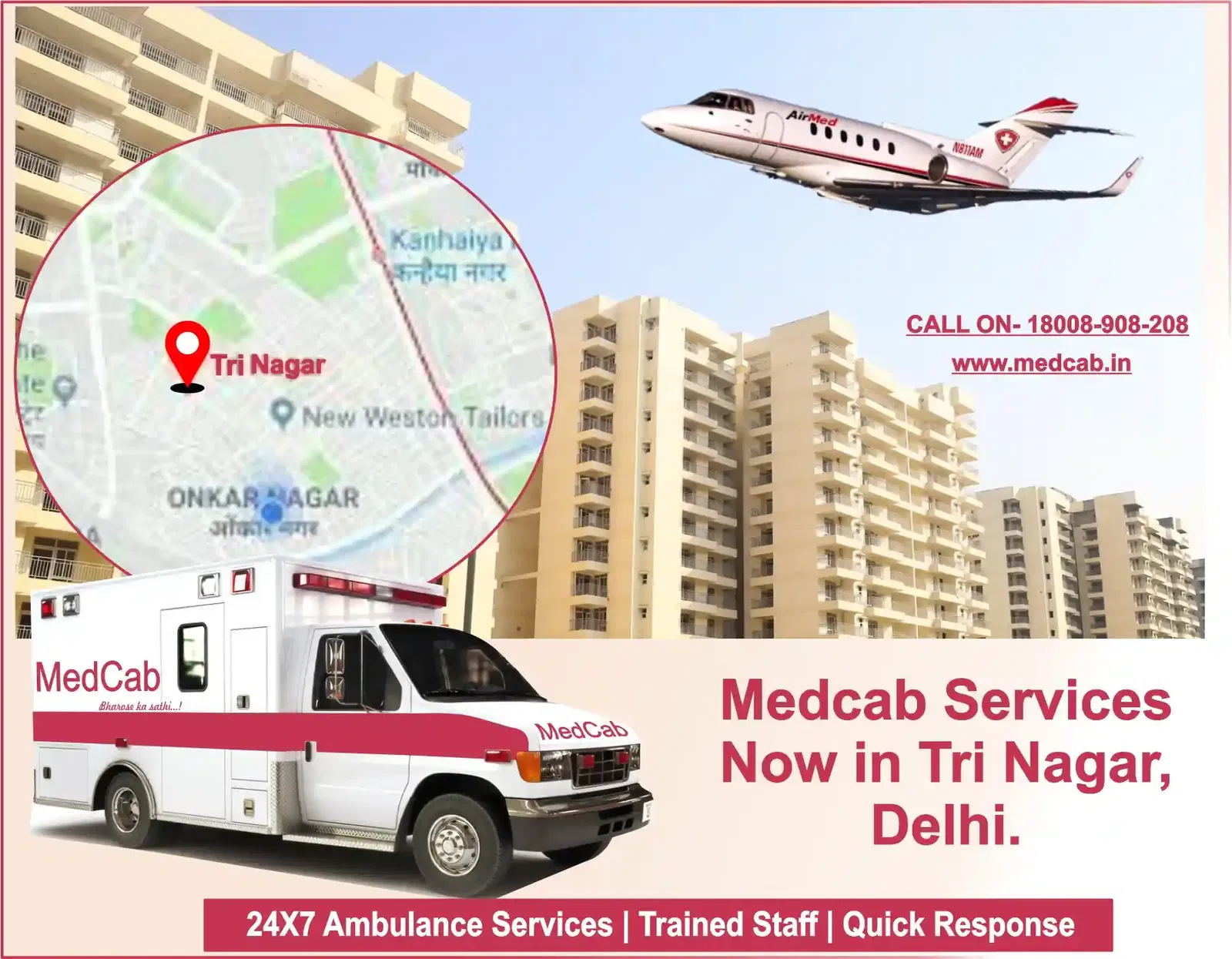 Ambulance Services in Tri Nagar, Delhi