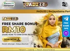 🆕✨PADU33✨ 🔥Free Register Credit RM5  & 365 Free RM2🔥
