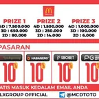  DAFTAR MCDTOTO✅  CHASBACK ✅ MEMBAYAR 3 PRIZE ✅ 
