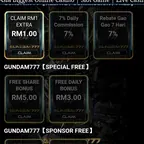 GUNDAM777 FREE TANPA DEPOSIT RM5!!