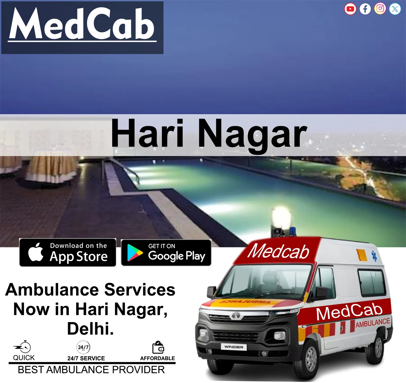  Ambulance Service in Hari Nagar, Delhi 