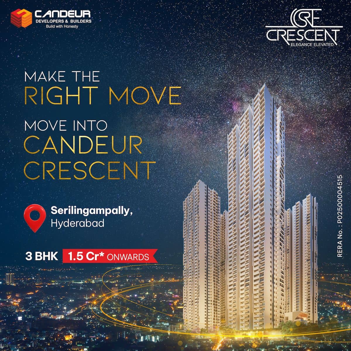 Luxury 3 BHK Flats for Sale in Lingampally, Hyderabad